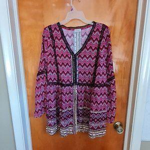 Avenue Plus Size Boho Tunic Bohemian Size 14/16 NWOT